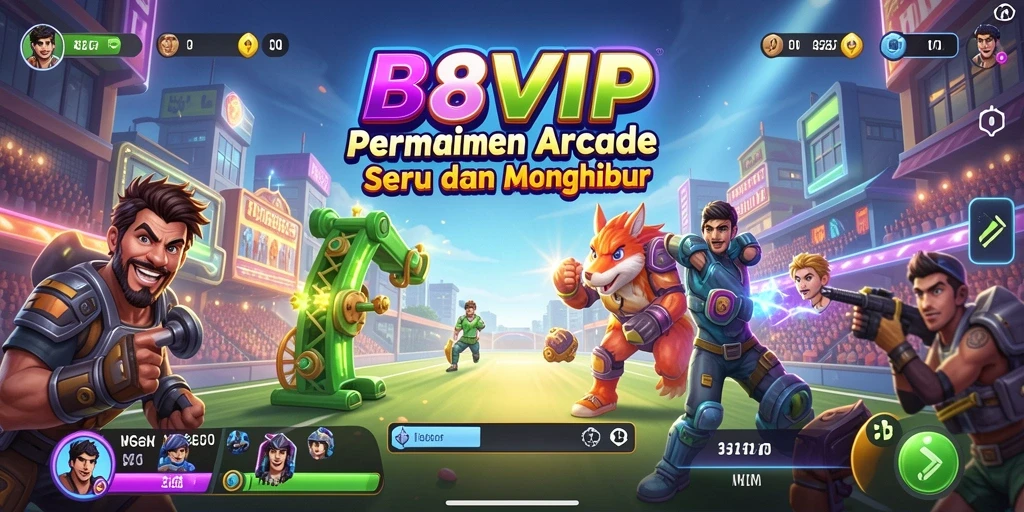 Screenshot menunjukkan gameplay yang seru di B8VIP dengan tantangan Arcade.