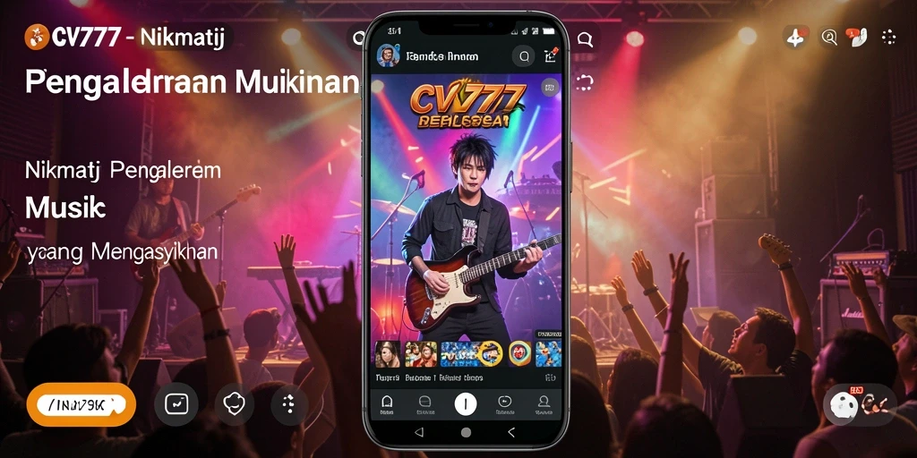 Tangkapan layar gameplay CV777 menampilkan alat musik dan kolaborasi pengguna.