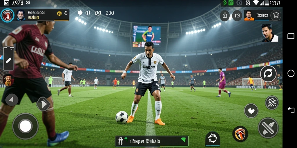 Tampilan gameplay D73 yang mengesankan dalam pertandingan sepak bola.