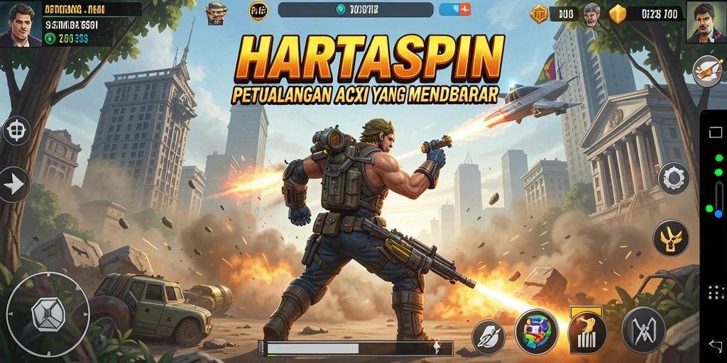 Tangkapan layar menampilkan gameplay seru HARTASPIN dengan aksi mendebarkan.