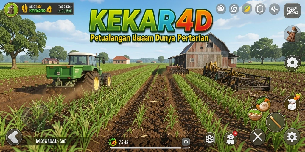 Screenshot gameplay KEKAR4D menampilkan aktivitas bertani yang seru.