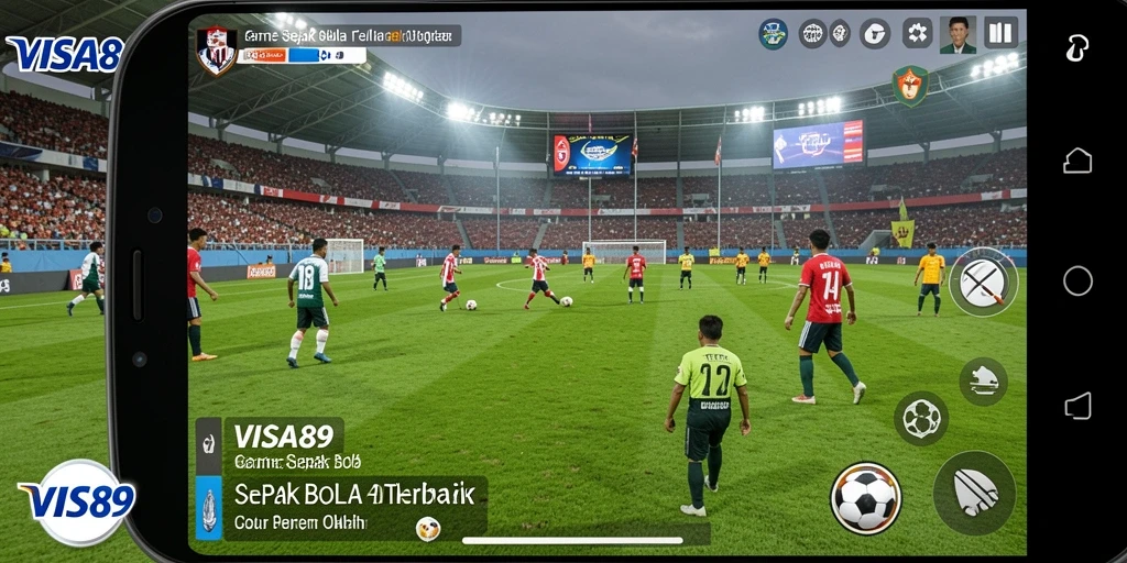 Tampilan gameplay VISA89 yang seru dan penuh aksi sepak bola.